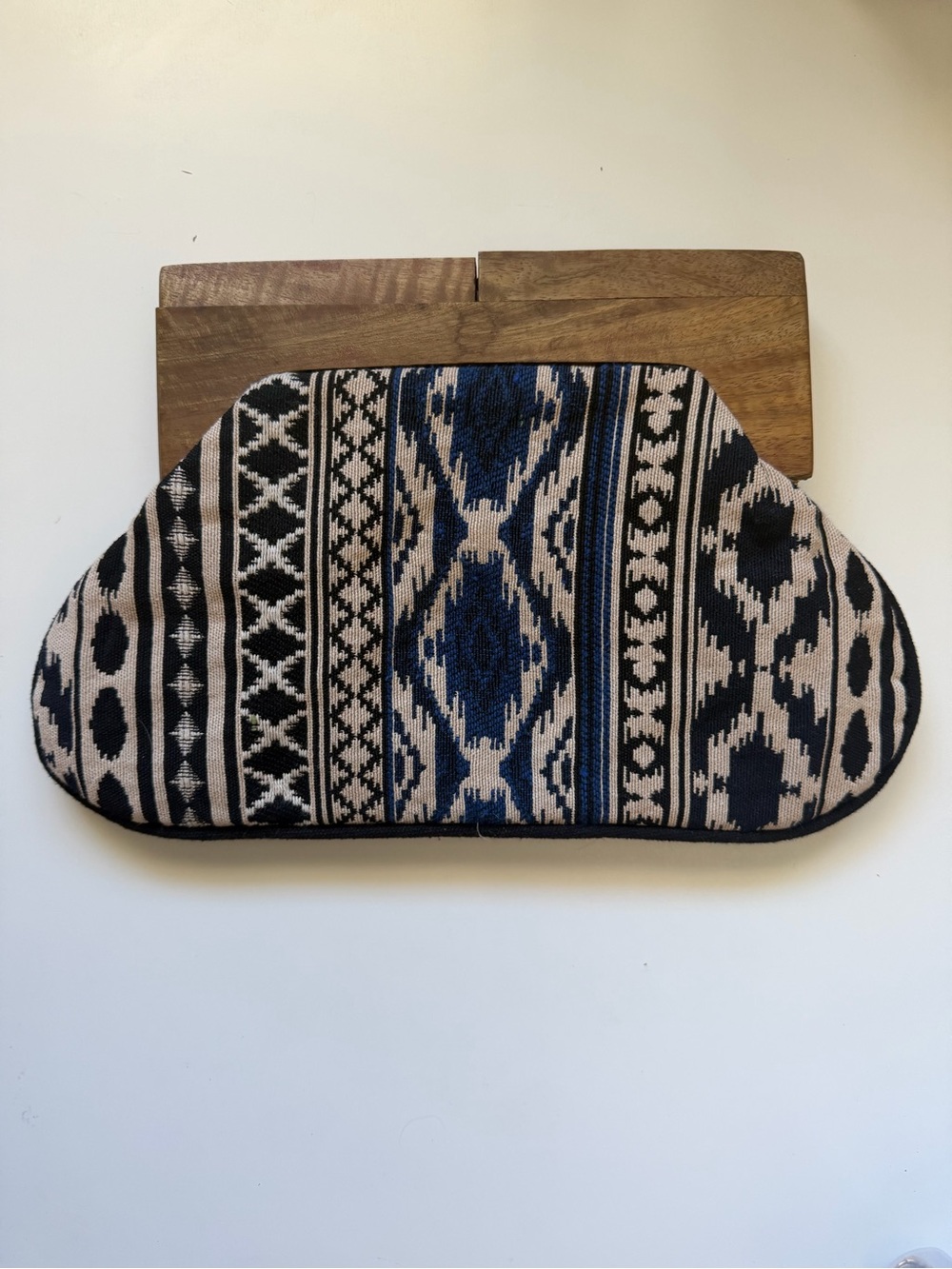 Blue & Black Patterned Clutch Wristlet — Unbranded